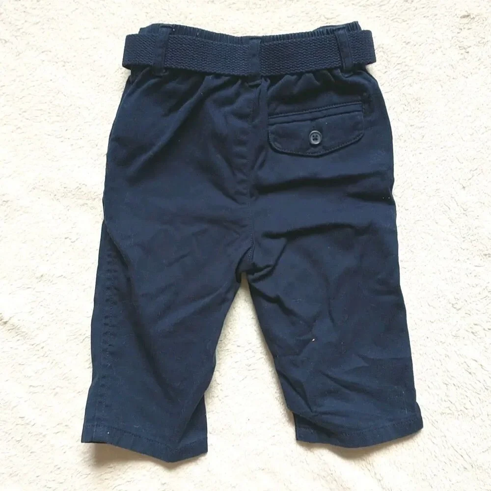 Ralph Lauren Sweatshirt Jacket Hoodie Pants Belt Boys 6M Blue Big Pony Zip Lot 3